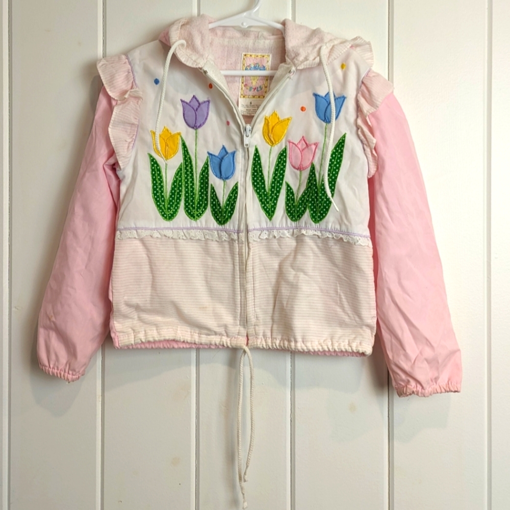 Vintage girl jacket coat floral size 6